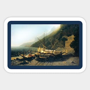 View at Amalfi, Bay of Salerno (1857) by George Loring Brown Sticker